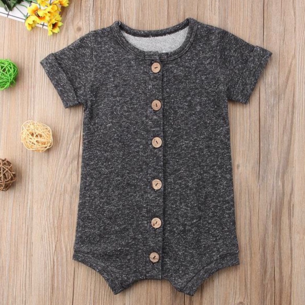 One piece button down romper